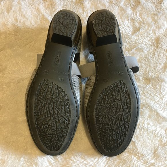 Rieker Antistress Silvery Cross Strap Ballet Heels - Picture 7 of 14